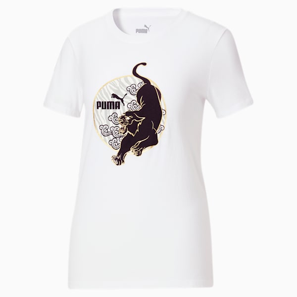 Cat Circle Women's Graphic Tee, Puma White