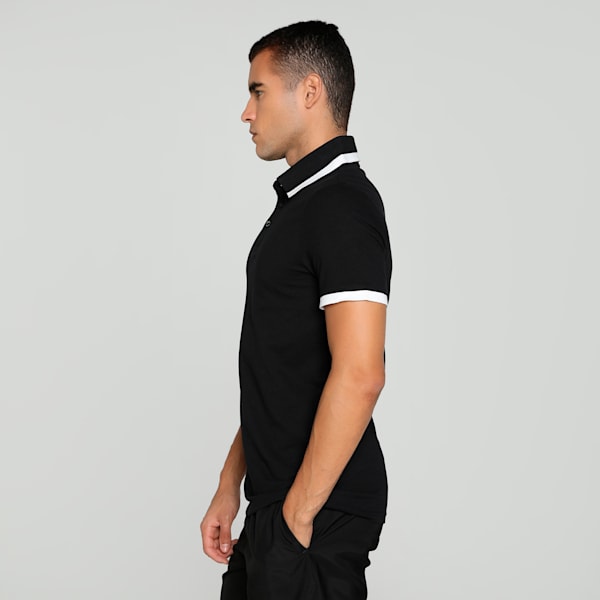 Men's Pique Tipping Slim Fit Polo, Puma Black, extralarge-IND