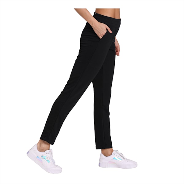 Essential Women's Sweat Pants, Cotton Black-Cat