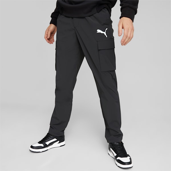 Open Road Woven Men's Regular Fit Trackpants, Puma Black, extralarge-IND