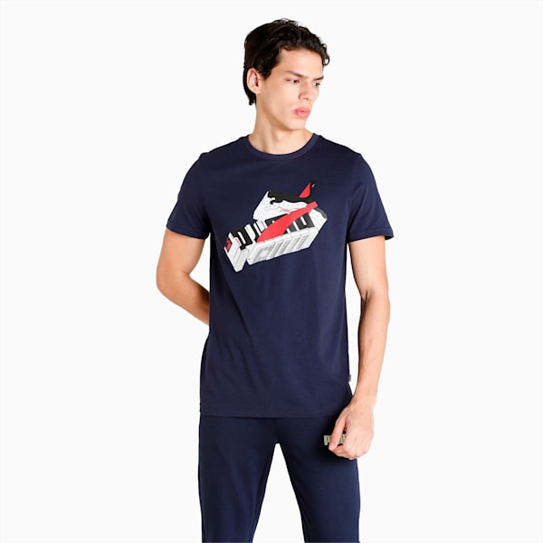 Sneaker Inspired Men's T-Shirt, Peacoat