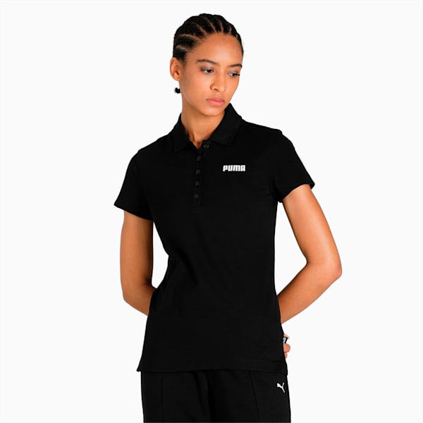 Essential Pique Women's Regular Fit Polo, Puma Black, extralarge-IND