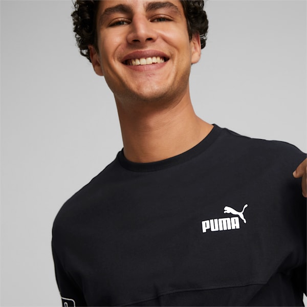 PUMA Power Colourblock Tee Men, Puma Black, extralarge-GBR