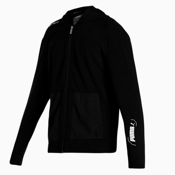 NU-TILITY Men's Full Zip Hoodie, Puma Black, extralarge-IND