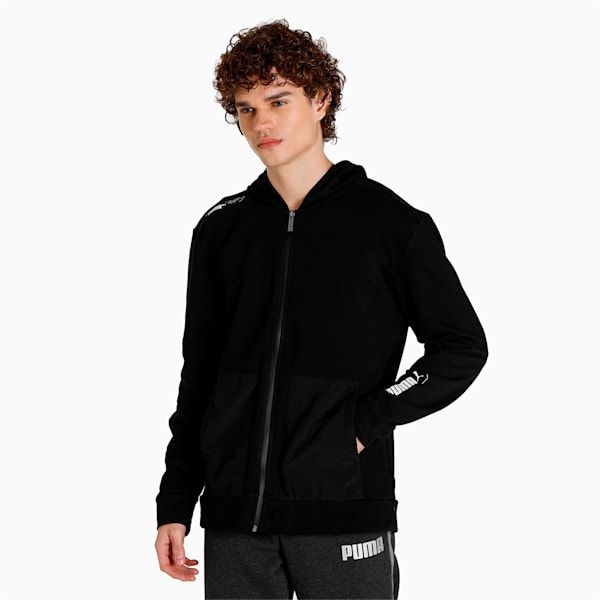 NU-TILITY Men's Full Zip Hoodie, Puma Black, extralarge-IND
