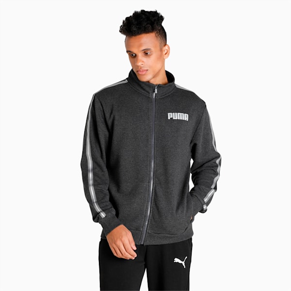 Metallic Nights Men's Full Zip Jacket, Dark Gray Heather, extralarge-IND