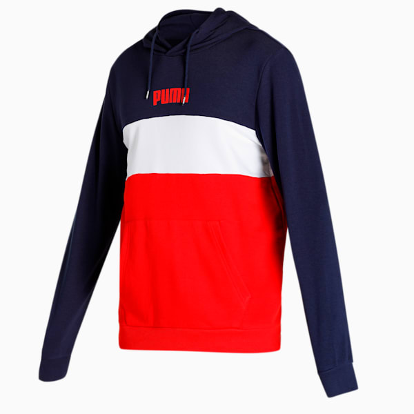 PUMA Block Regular Fit Men's Hoodie, Peacoat, extralarge-IND