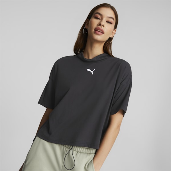 Open Road High Women's Neck Relaxed Fit T-Shirt, Puma Black, extralarge-IDN