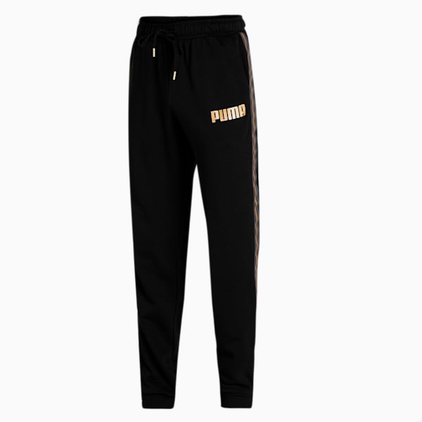 METALLIC NIGHTS Tape Men's Sweatpants, Cotton Black, extralarge-IND