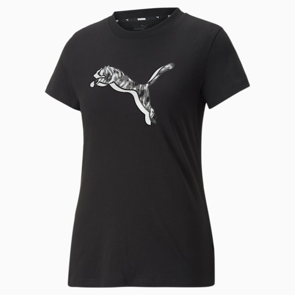 Power Safari Short Sleeve Women's Regular Fit T-Shirt, Puma Black, extralarge-AUS