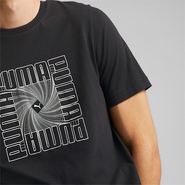 Reflective Graphic Men's T-Shirt, Puma Black