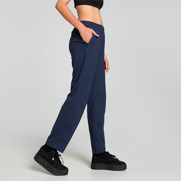 Zippered Jersey Women's Regular Fit Sweatpants, Club Navy, extralarge-IND