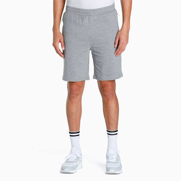 Zippered BT Men's Shorts, Medium Gray Heather, extralarge-IND