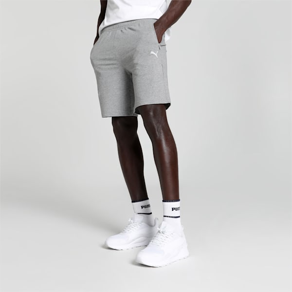 Zippered BT Men's Shorts, Medium Gray Heather-cat, extralarge-IND