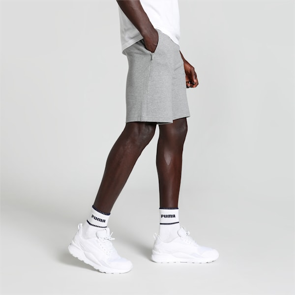 Zippered BT Men's Shorts, Medium Gray Heather-cat, extralarge-IND