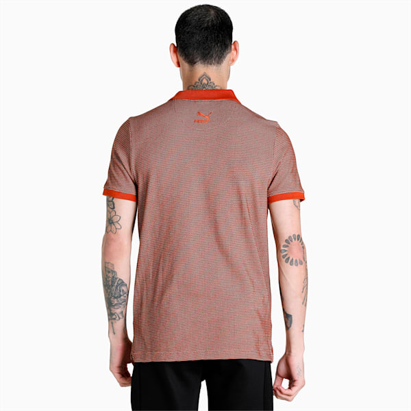 PUMA x one8 Men's Jacquard Slim Fit Polo, Warm Chestnut, extralarge-IND