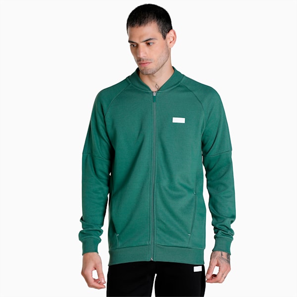 One8 Men's Full Zip Slim Fit Jacket, Deep Forest, extralarge-IND