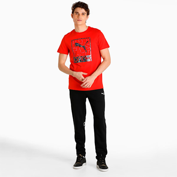 PUMA x one8 Men's Logo Slim Fit T-Shirt, Burnt Red, extralarge-IND