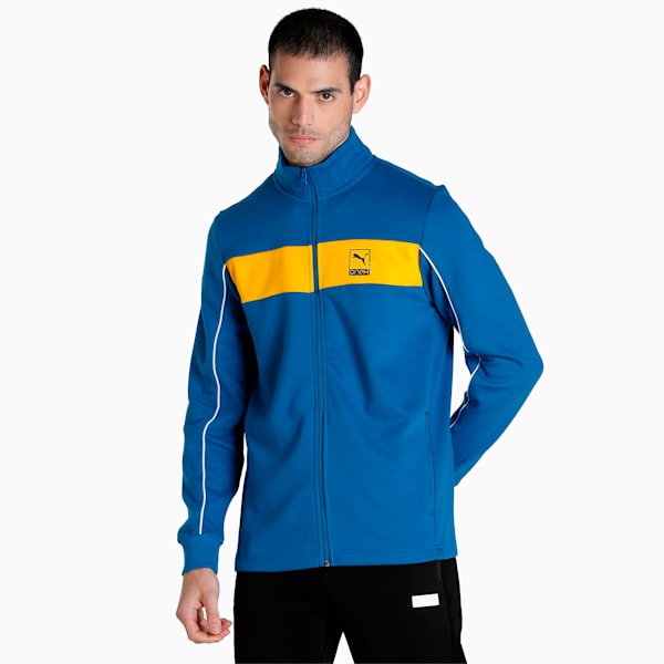 One8 Virat Kohli Men's Slim Fit Hoodie, Lake Blue, extralarge-IND