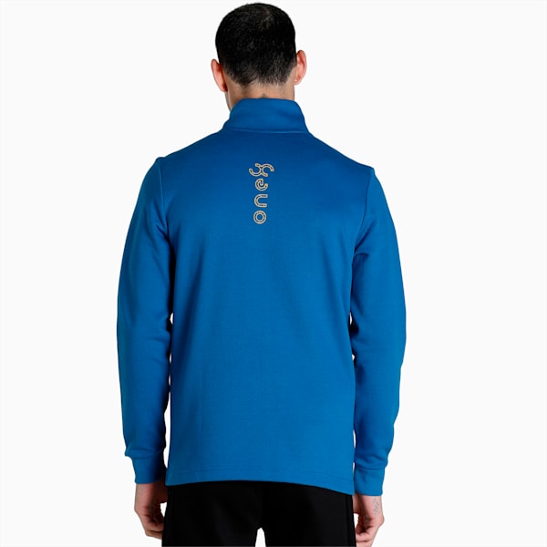One8 Virat Kohli Men's Slim Fit Hoodie, Lake Blue, extralarge-IND