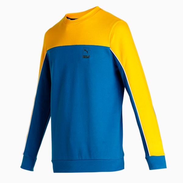 PUMA x one8 Men's Slim Fit Sweatshirt, Lake Blue, extralarge-IND