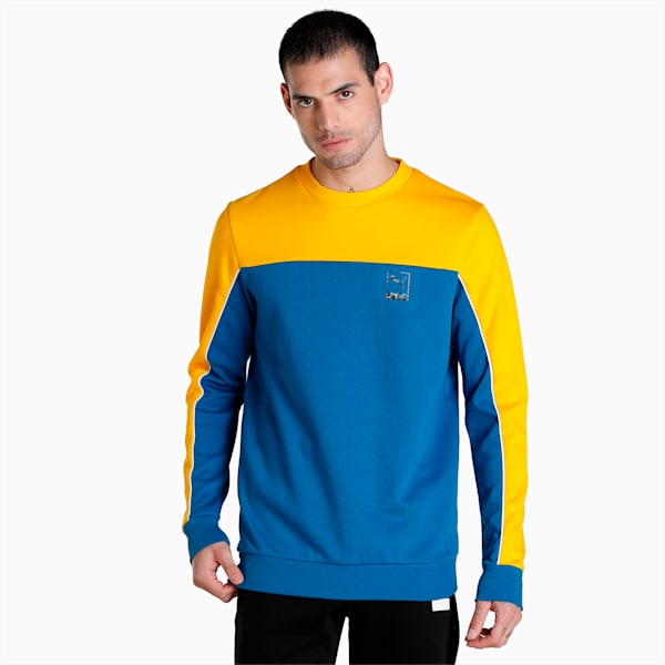 PUMA x one8 Men's Slim Fit Sweatshirt, Lake Blue, extralarge-IND