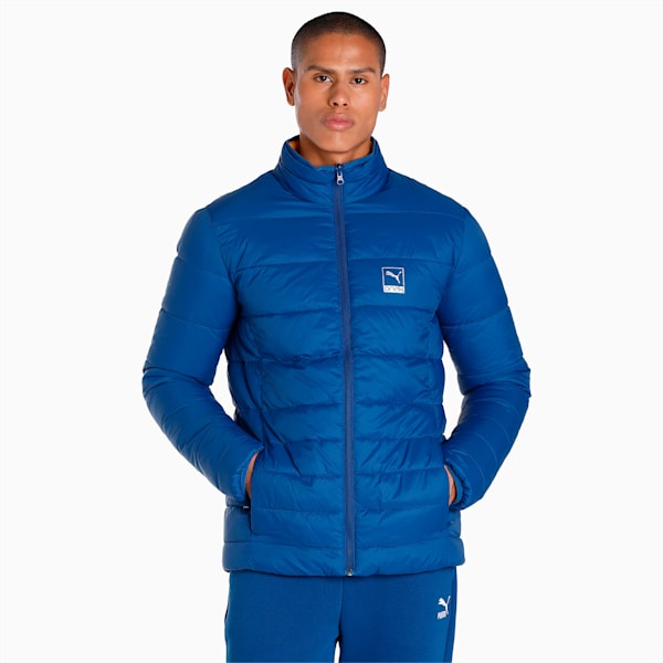 PUMA x one8 Men's Reversible Padded Slim Fit Jacket, Blazing Blue, extralarge-IND