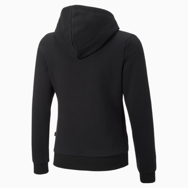 Essentials+ Logo Full-Zip Hoodie Youth Regular Fit, Puma Black, extralarge-IND