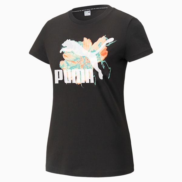 Hidden Flower Graphic Women's Tee, Puma Black, extralarge