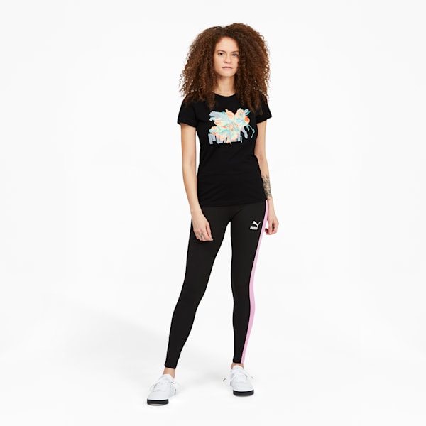 Hidden Flower Graphic Women's Tee, Puma Black, extralarge