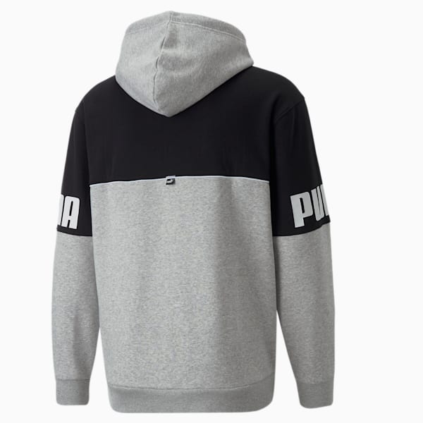 PUMA Power Colorblock Men's Hoodie, Light Gray Heather, extralarge