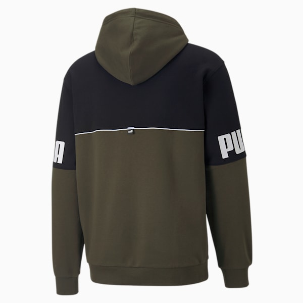PUMA Power Colorblock Men's Hoodie, Forest Night, extralarge