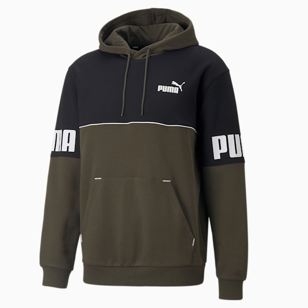 PUMA Power Colorblock Men's Hoodie, Forest Night, extralarge