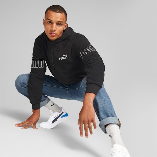 メンズ PUMA POWER フルジップ フーディー, Puma Black, extralarge-JPN