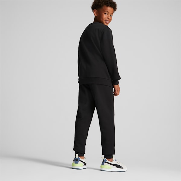 キッズ ボーイズ NO.1 ロゴ スウェット スーツ 裏起毛 B 130-160cm, Puma Black, extralarge-JPN
