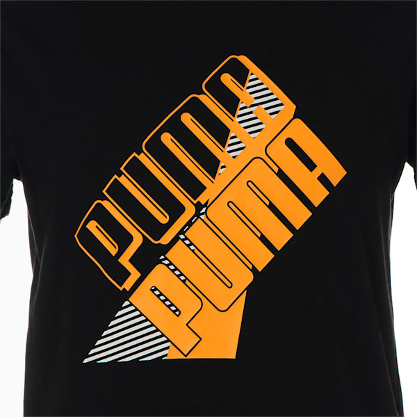 キッズ ボーイズ PUMA POWER ロゴ Tシャツ 120-160cm, Puma Black-Tangerine, extralarge-JPN