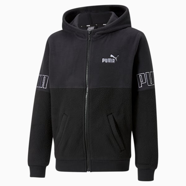 キッズ PUMA POWER フーデッド ジャケット 120-160cm, Puma Black