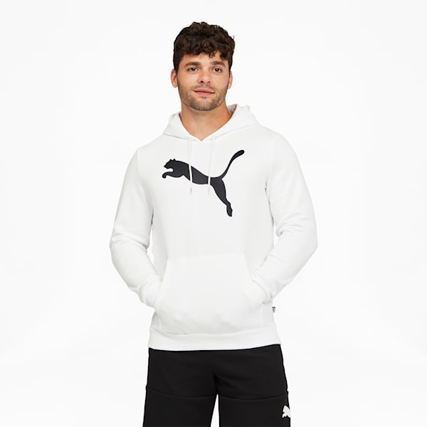 Sudadera con capucha para hombre Big Cat Logo, Puma White, extralarge