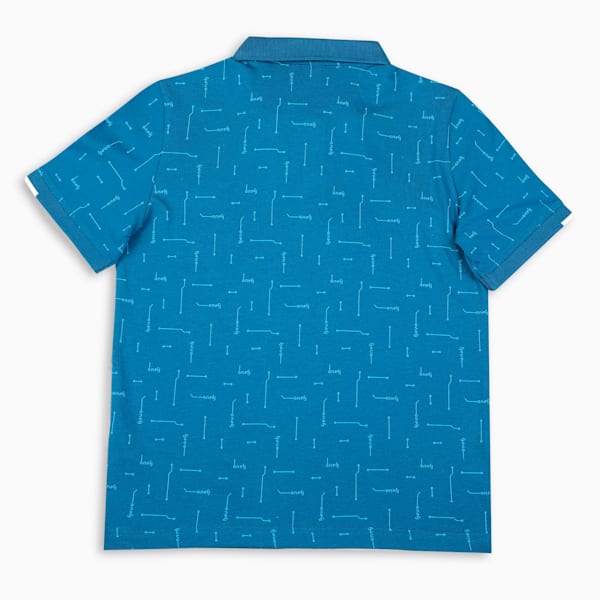 PUMA x one8 Youth Regular Fit Printed Polo, Lake Blue, extralarge-IND