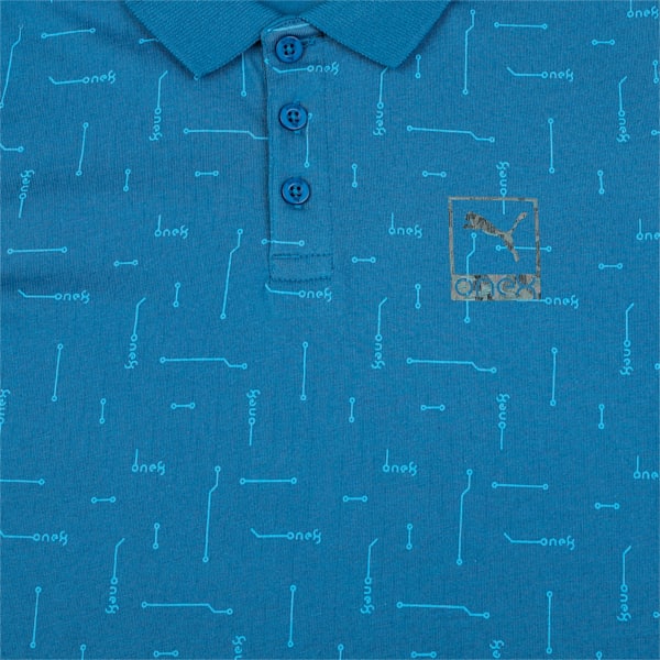 PUMA x one8 Youth Regular Fit Printed Polo, Lake Blue, extralarge-IND