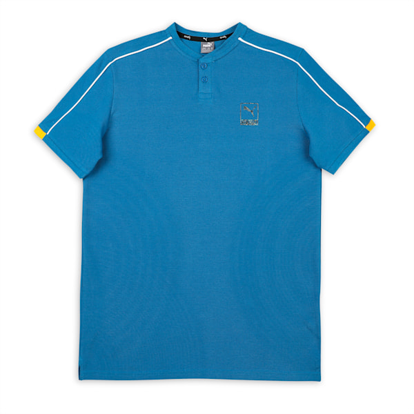 One8 Virat Kohli Boy's Regular Fit Stylized Polo, Lake Blue, extralarge-IND