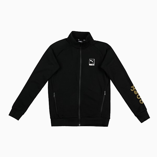 PUMA x one8 Logo Youth Regular Fit Full-Zip Jacket, PUMA Black, extralarge-IND