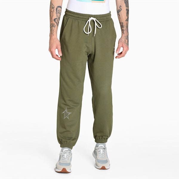 PUMAx1DER Men's Relaxed Fit Pants, Dark Green Moss, extralarge-IND