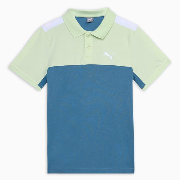 Colorblock Youth Regular Fit Polo, Blue Horizon, extralarge-IND
