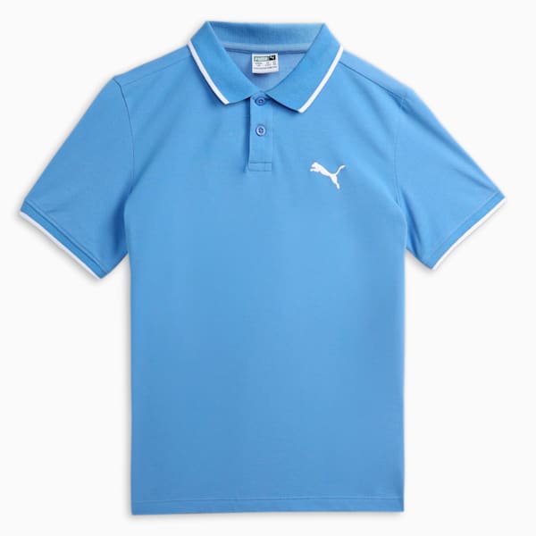 Collar Tipping Youth Regular Fit Polo, Blue Skies, extralarge-IND