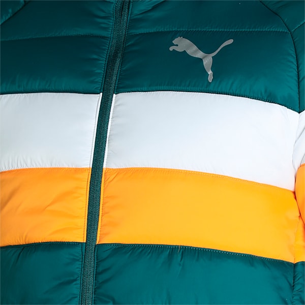 Colorblock Men's Padded Jacket, Varsity Green, extralarge-IND