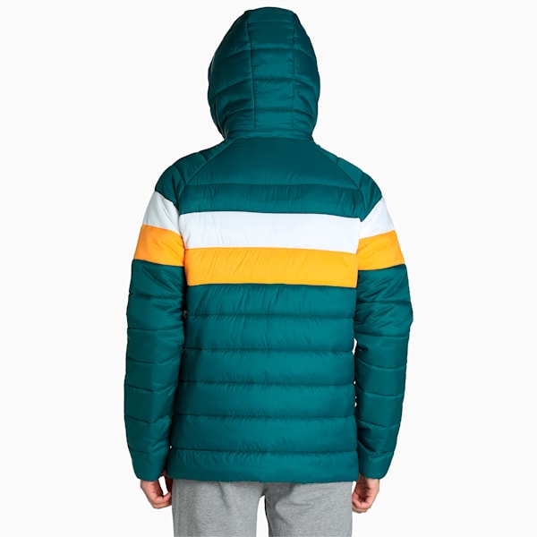 Colorblock Men's Padded Jacket, Varsity Green, extralarge-IND