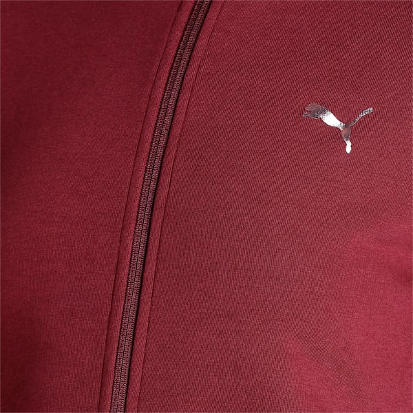 Zippered Terry Women's Regular Fit Jacket, Aubergine, extralarge-IND