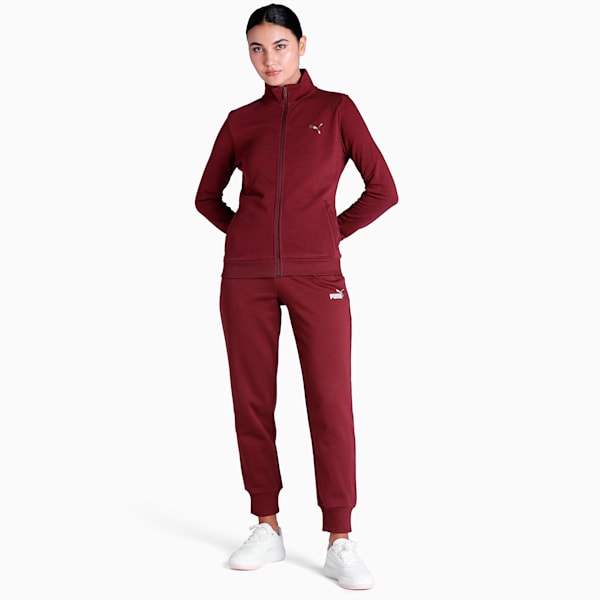 Zippered Terry Women's Regular Fit Jacket, Aubergine, extralarge-IND