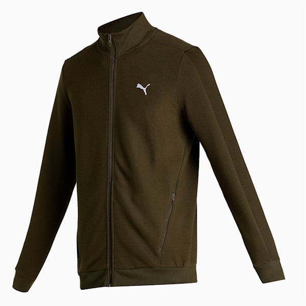 Ottoman Men's Full Zip Slim Fit Jacket, Deep Olive, extralarge-IND